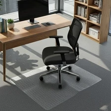 Heavy Duty 0.09" Thick Chair Mat for Carpet, 48x36 Inch Non-Slip PVC Office Mat