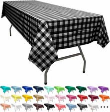 Versatile Black Gingham Tablecloths 2 Pack - 54x108 Inch for Celebrations More