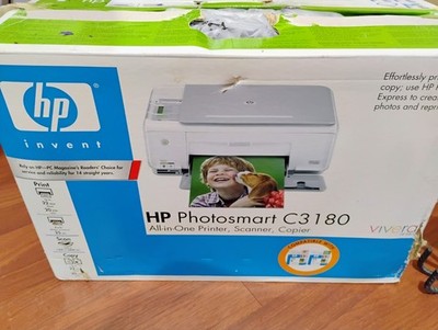 HP Photosmart C3180 All-In-One Inkjet Color Printer Scanner Copier USB A4