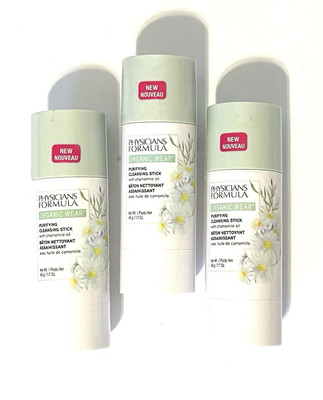 Physicians Formula Organic Wear Purifying Cleansing Stick With Chamomile Oil 3PK