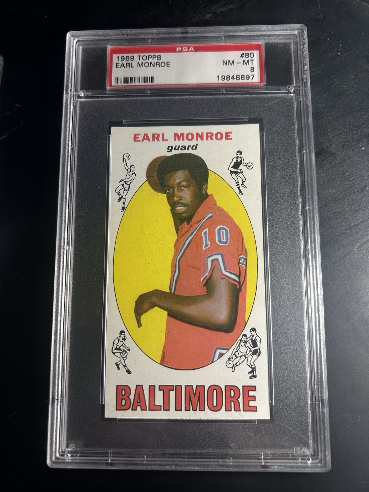 1969 Topps #80 Earl Monroe RC PSA 8 Baltimore Bullets