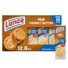 Lance Sandwich Crackers Malt with Peanut Butter 10 Individually Wrapped Packs 6
