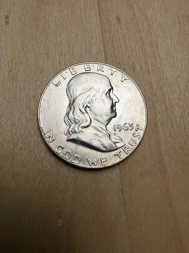 1963 D Franklin Silver Half Dollar 50C  UNC Satin Luster