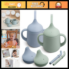 Silicone Baby Sippy Cups 3-Stage Training Straw Cups for Infants Toddlers