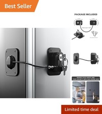 2 Pack Refrigerator Lock Set - Childproof Fridge Security with Easy Install Keys