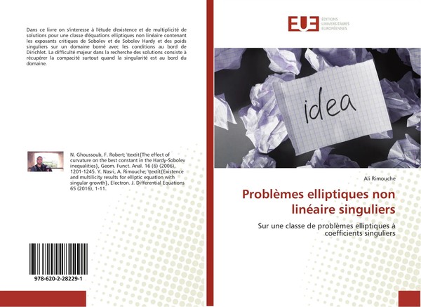 Ali Rimouche | ProblèMes Elliptiques Non LinéAire Singuliers | Taschenbuch-image