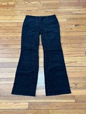 Ann Taylor Loft Womens Bootcut Corduroy Pants Size 6 Black Stretch Cotton 32x31