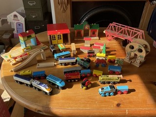 Wooden Train Track Set Brio Compatible Bundle