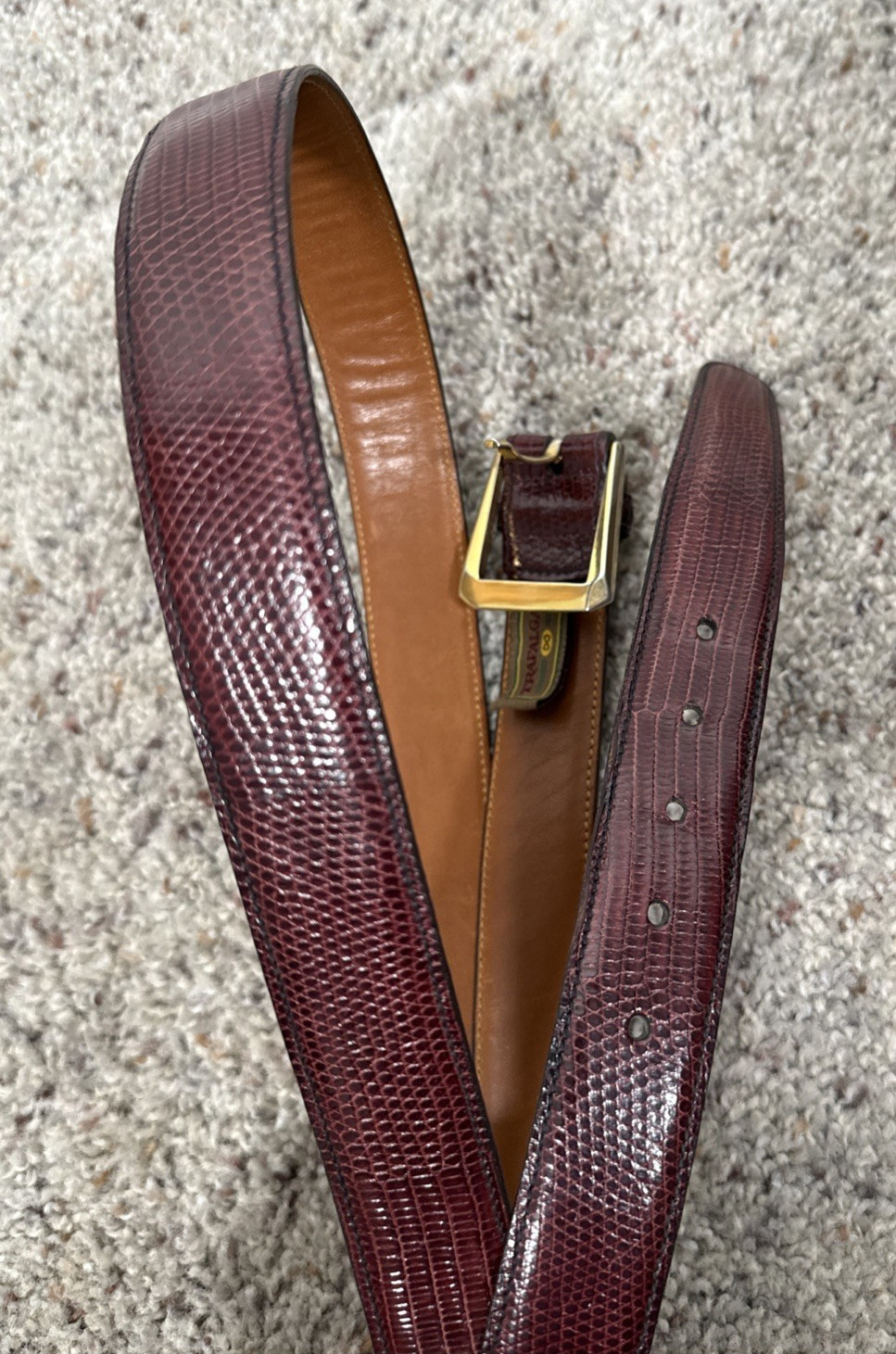 Trafalgar Burdgundy Burnished Java Lizard Dress B… - image 5