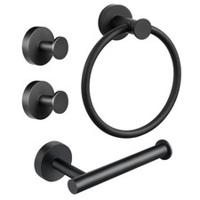 4 Pieces Bathroom Hardware Set, SUS304 Stainless Steel Towel Holder Set Inclu...