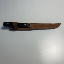 Vintage Cattaraugus Hunting Knife / Utility Knife USA w/ Leather Sheath