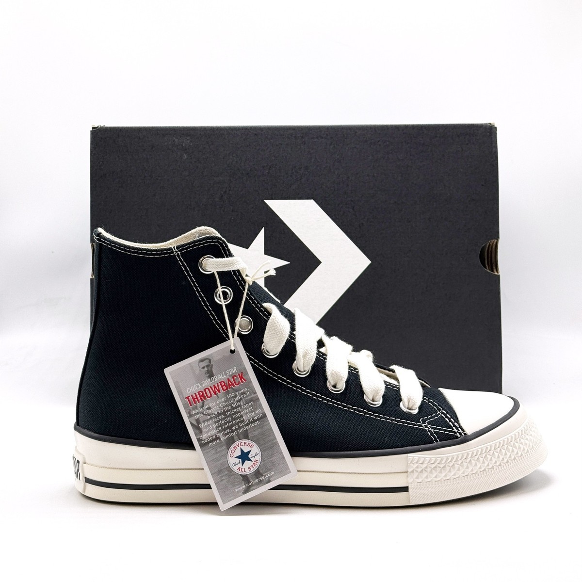 NEW* Unisex CONVERSE Chuck Taylor ALL STAR Throwback HI BLACK