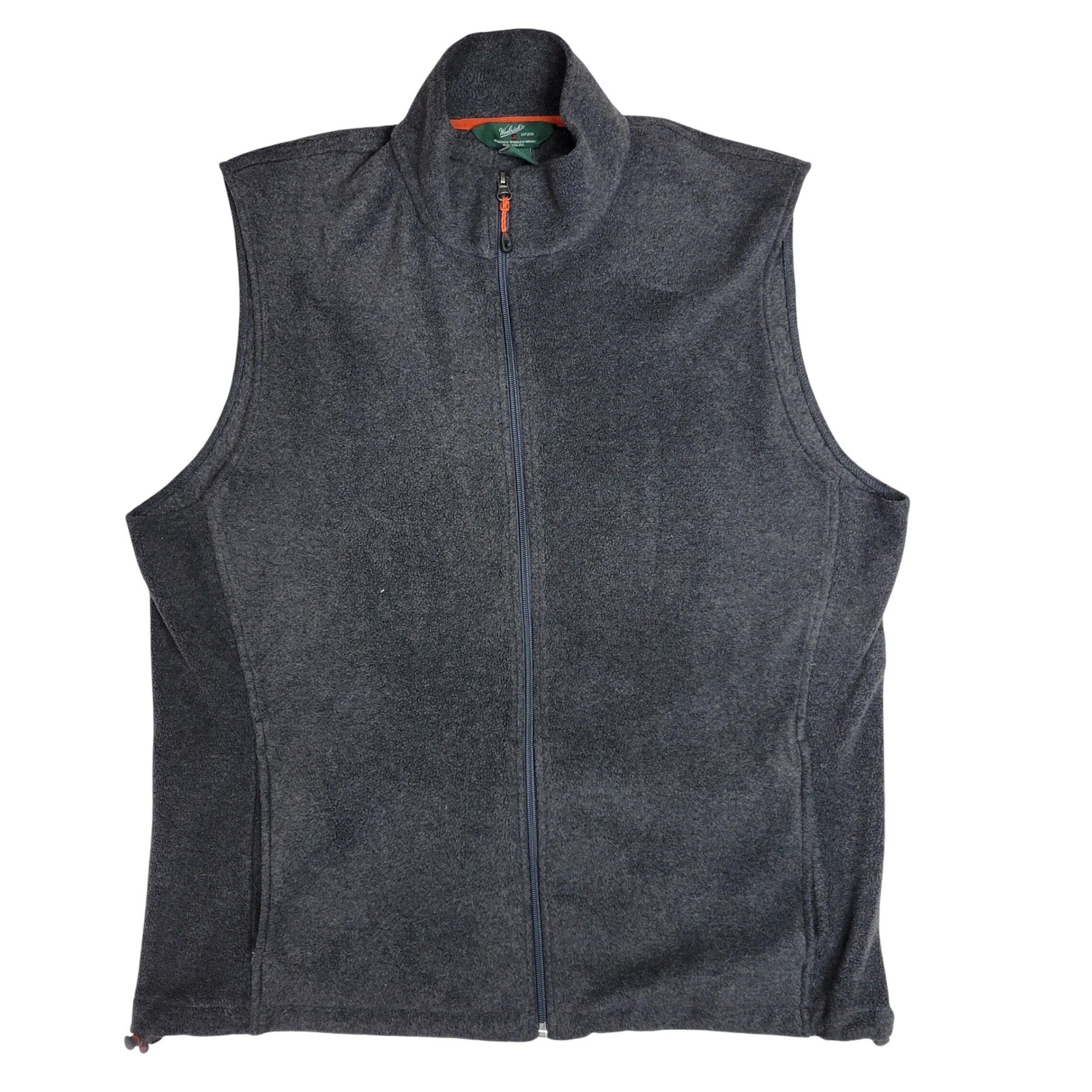 Woolrich Mens XL Fleece Vest Charcoal Heather Full Zip Mock Neck 18037 Gorpcore