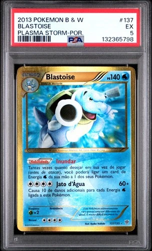 2013 POKEMON B&W PLASMA STORM PORTUGUESE #137 BLASTOISE PSA 5