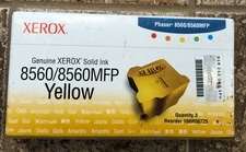 (1) Box of 3 Genuine Xerox 8560 Yellow Solid Ink 108R00725 - Sealed