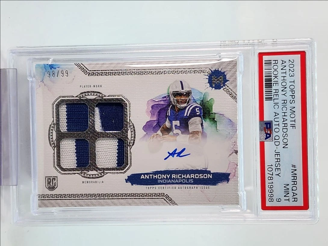 Anthony Richardson Topps Motif Motif Rookie Relic Autograph Quad #MRRQAR Jersey