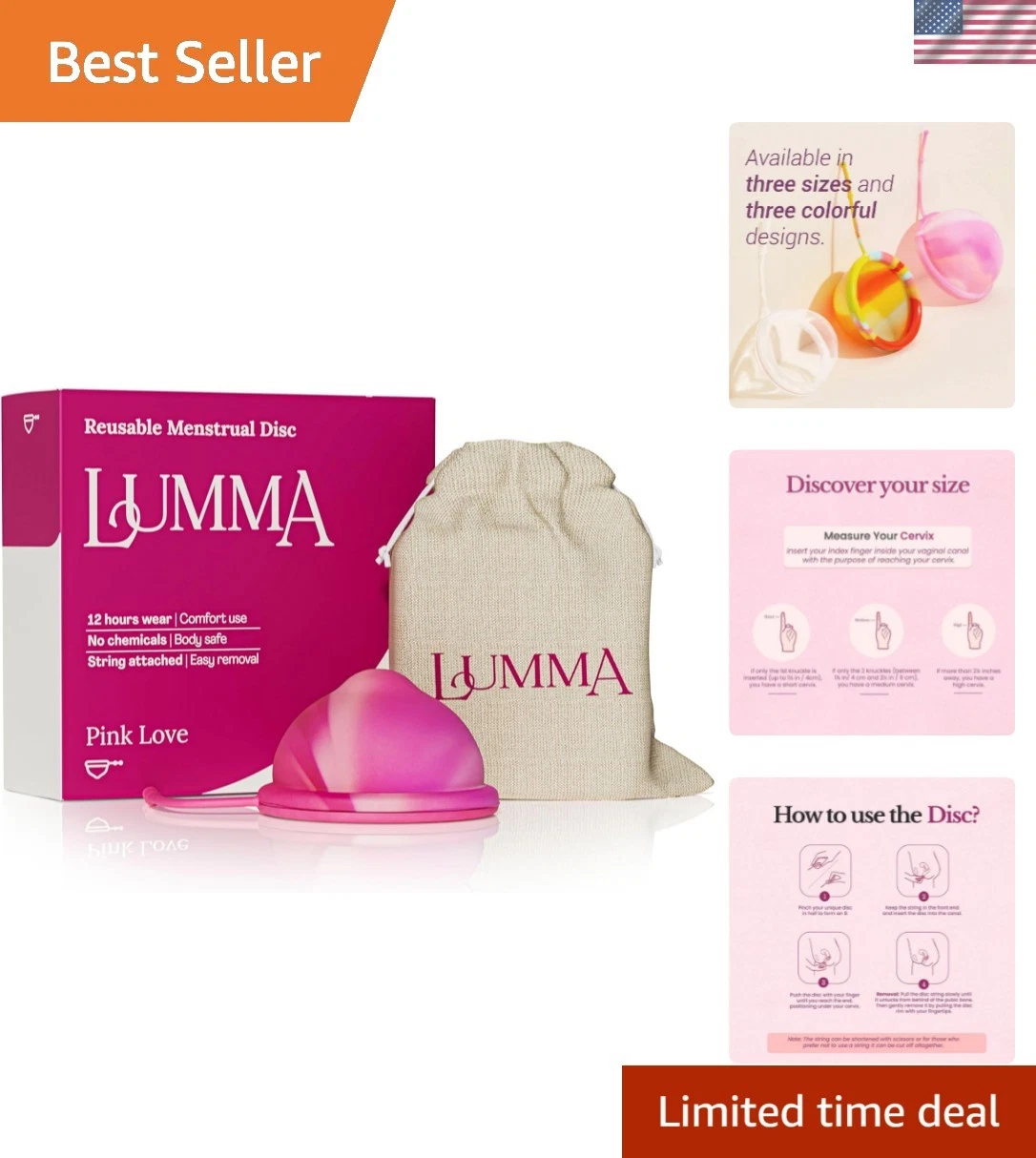 Menstrual Disc | Includes Carrying Pouch and Silicone String for Easy Removal...