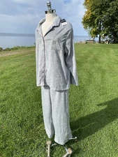 NWT Earth Angels Pajamas 2 Piece Fleece Gray Pink Polka Dot Soft Womens Size 2X