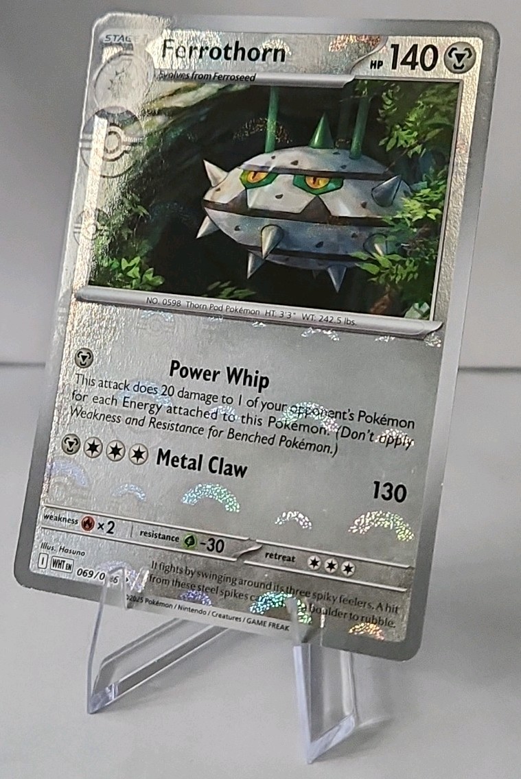 Pokémon TCG Ferrothorn 069/086 Poké Ball Pattern White Flare Holo Near Mint