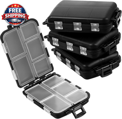 4Pcs Pocket Tackle Box, Mini Hard Plastic Tackle Boxes, Small Fishing Tackles Bo