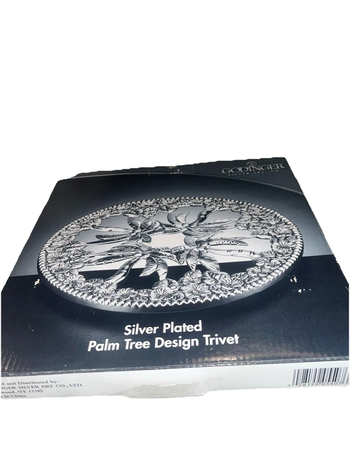 Juego de dos remaches de diseño de palmera Godinger plateados Foto 3 de 4