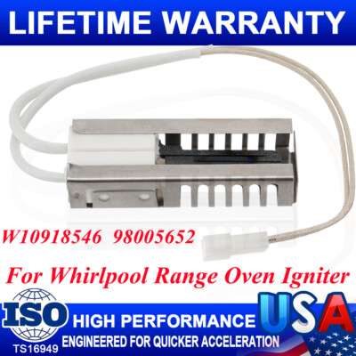Gas Range Oven Ignitor Glow Bar W10918546 for Whirlpool 98005652 IG5652 Coorstek