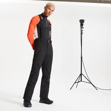 Image of Mens Dare2b BLACK ACHIEVE INSULATED Stretch Ski Salopettes Pants SHORT LEG