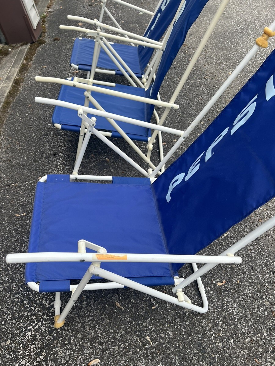 PEPSIビンテージ　椅子 2 VTG 1990s PEPSI STUFF FOLDING BEACH CHAIR PEPSI PROMO BLUE
