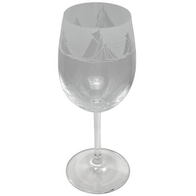 Wine Glass Decorated All At Sea Sandblast Stemmed Drinking Gift Boxed Animo
