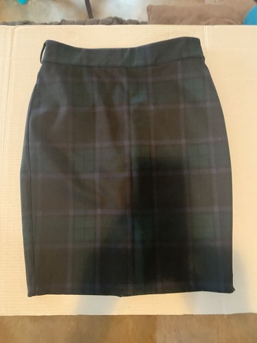 Ann Taylor Plaid Pencil Skirt Career Business Grey Womans Sz 8 Petite - Read - 第 1/6 張圖片