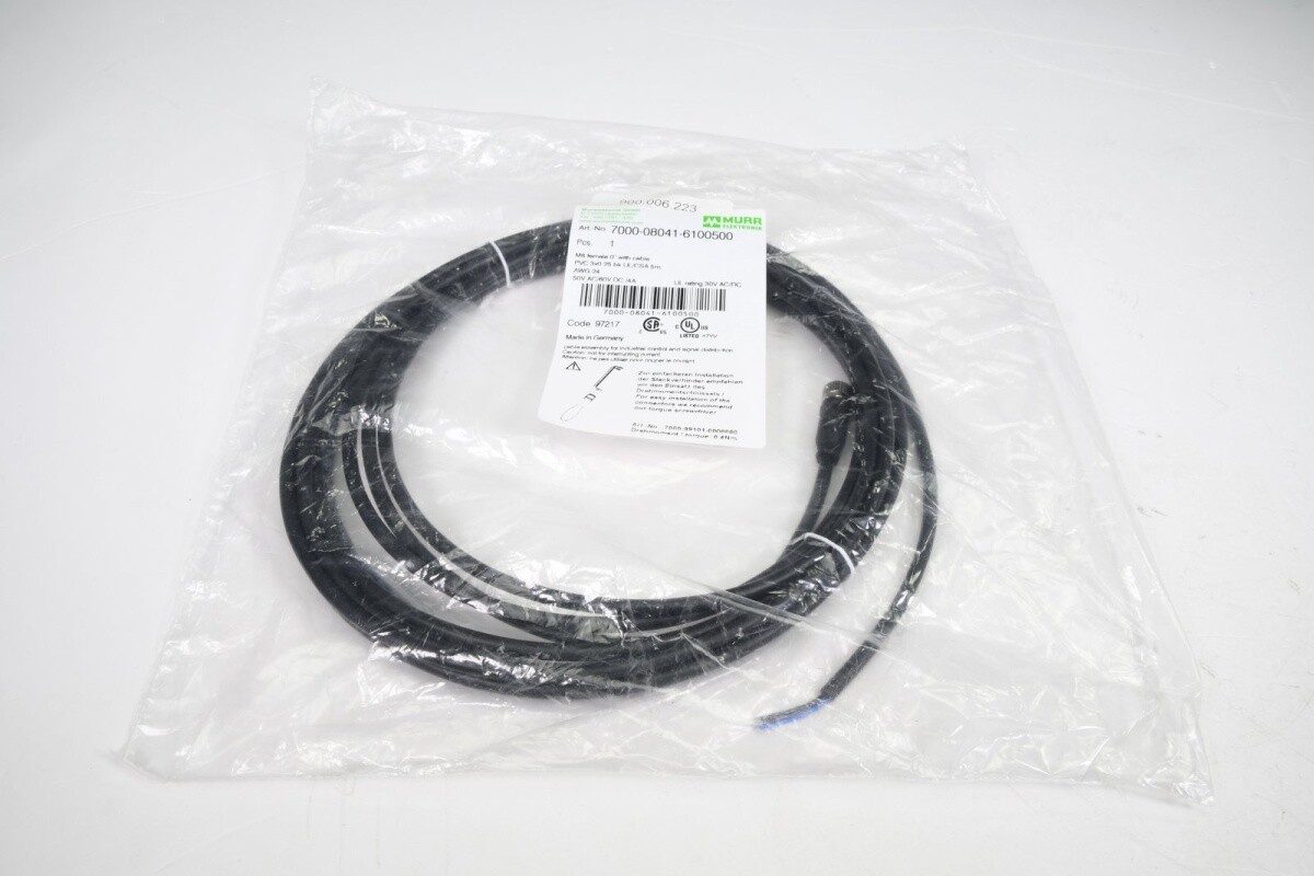 MURR ELEKTRONIK 7000-08041-6100500, Sensor cable, L=5m - NEW
