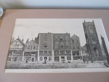 Chester Bridge Street Mounted Etching 1880