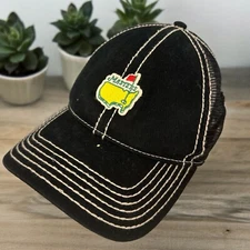 Masters Golf Hat Cap Strapback Black White Stitched Mesh By American Needle