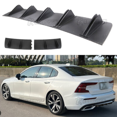 ABS Rear Bumper Diffuser 10 Fins Spoiler Splitter Lip For Volvo S40 S60 ...