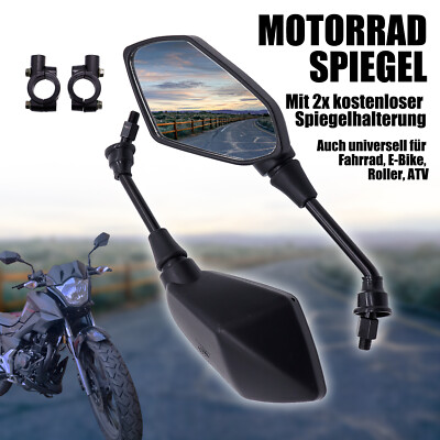Paar Spiegel Satz Motorrad universal Roller Quad Scooter M10 +2x Spiegelhalter