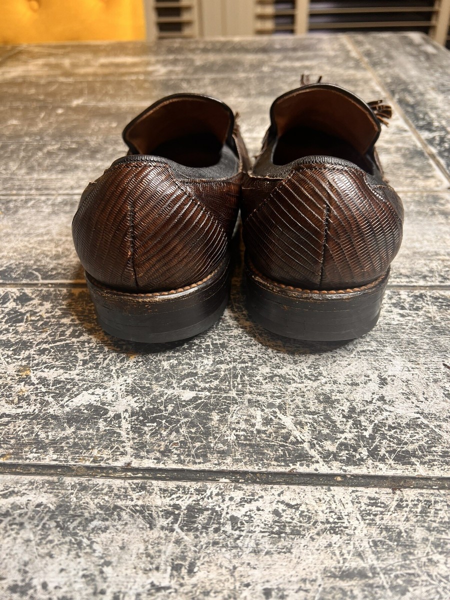 Allen Edmonds Clayton Exotic Lizard Tassel Loafers Sz 8 A  display picture 1
