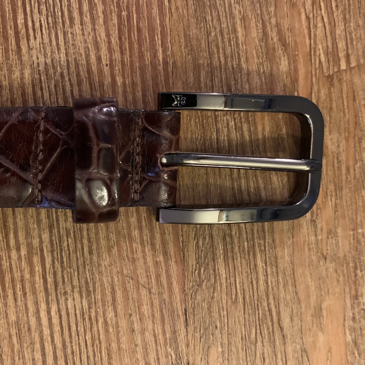 Calvin Klein Brown Italian Alligator Calfskin USA-Made Mens  display picture 1