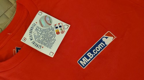 New NWT Majestic MLB MLB.com Baseball Red T Shirt Youth XL 100% Cotton - Picture 6 of 6
