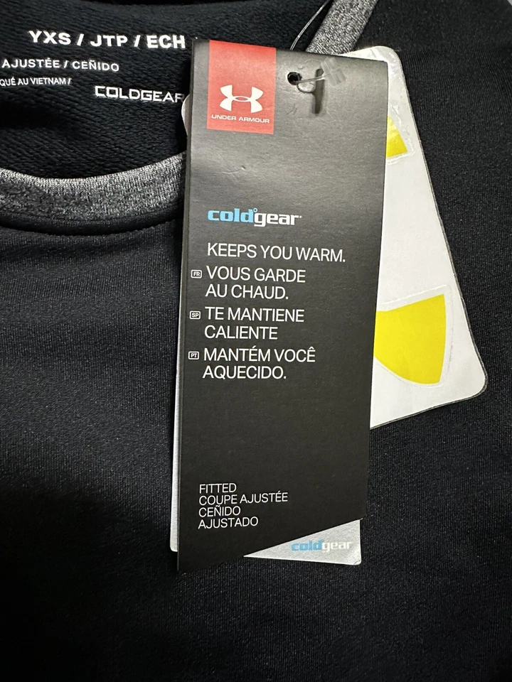 Under Armour Girls’ COLDGEAR Base Layer Long Sleeve Shirt Black Size X-Small - Image 4 of 4