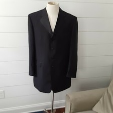 PHAT FARM BLACK STRIPED TUXEDO 4 BUTTON JACKET-BLAZER-Sz. 42L