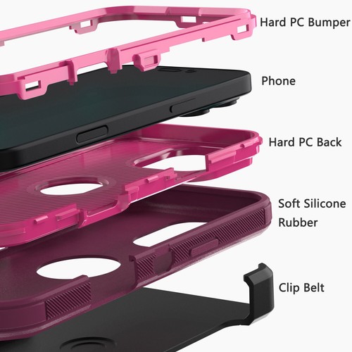 For iPhone 16 Pro Max/16+/16 Pro/16e Case Rugged Clip Cover / Screen Protector - Picture 51 of 72