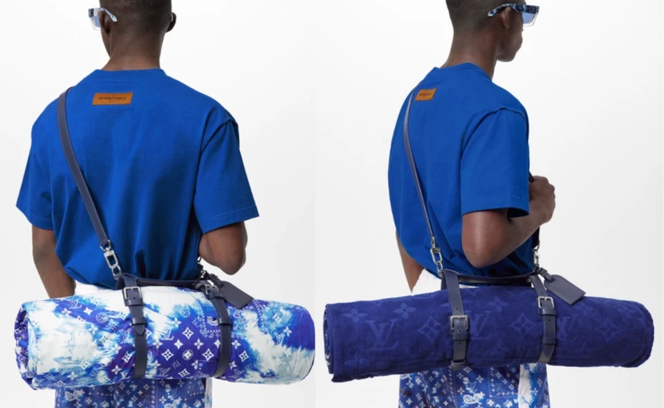 Louis Vuitton Picnic Rug Leather Harness Carrier Bandana Bag Towel Blanket Tuch - Bild 4 von 4