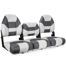 NORTHCAPTAIN Charcoal/Light Grey  52" Folding Bass Boat Seat 3 PCS