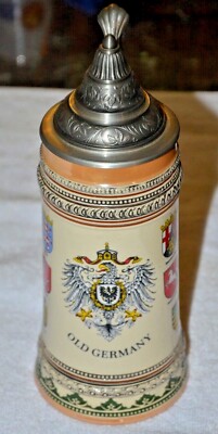 VintageLidded OLD Germany Stein  Aufwendig Handgefertigt Künstlerische 10''