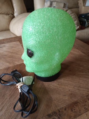 Vintage Spencer's Y2K Retro Alien Head UFO Lamp Neon Green Night Light + XTRA - Picture 6 of 18