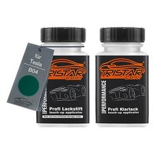 Autolack Lackstift Set für Tesla B04 Racing Green Basislack Klarlack je 50ml