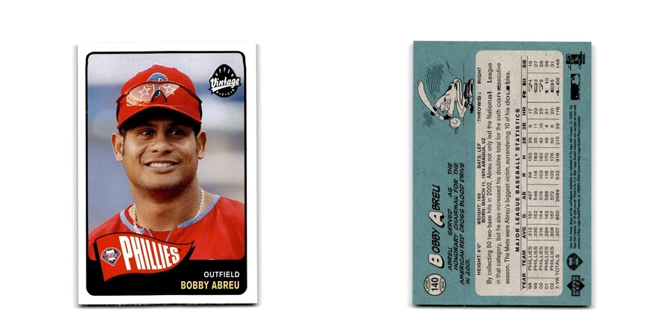 2003 Upper Deck Vintage Bobby Abreu Phillies #140 - Image 3 of 3