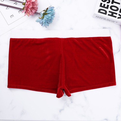 Mens Velvet Christmas Bikini Briefs Santa Claus Costume Lingerie Thong Underwear - 第 19/31 張圖片