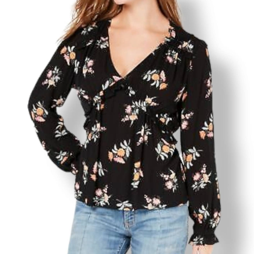 SHEIN Clasi Plus Size Women Floral Print V-Neck Sleeveless Blouse SHEIN