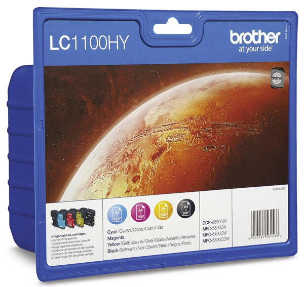 Original Brother LC1100HY MultiPack SparPack Set 4 Patronen o.V.